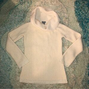 Ann Taylor Cream Cowl Neck Knit Sweater